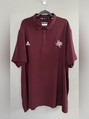 Adidas | Maroon Texas A&M Aggies Stadium Coaches AEROREADY Polo | Size 4XB